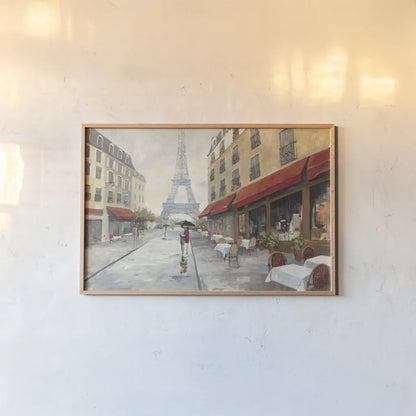 Morning in Paris by Avery Tillmon. shown as a paper print in a natural frame. Available as a archival giclee rolled canvas, fine art paper, or poster print. SKU 12690i.