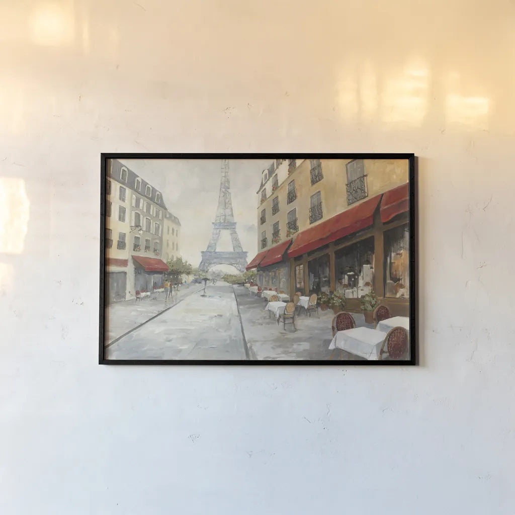 Morning in Paris No Couple by Avery Tillmon. shown as a paper print in a black flame. Available as a archival giclee rolled canvas, fine art paper, or poster print. SKU 84775i.