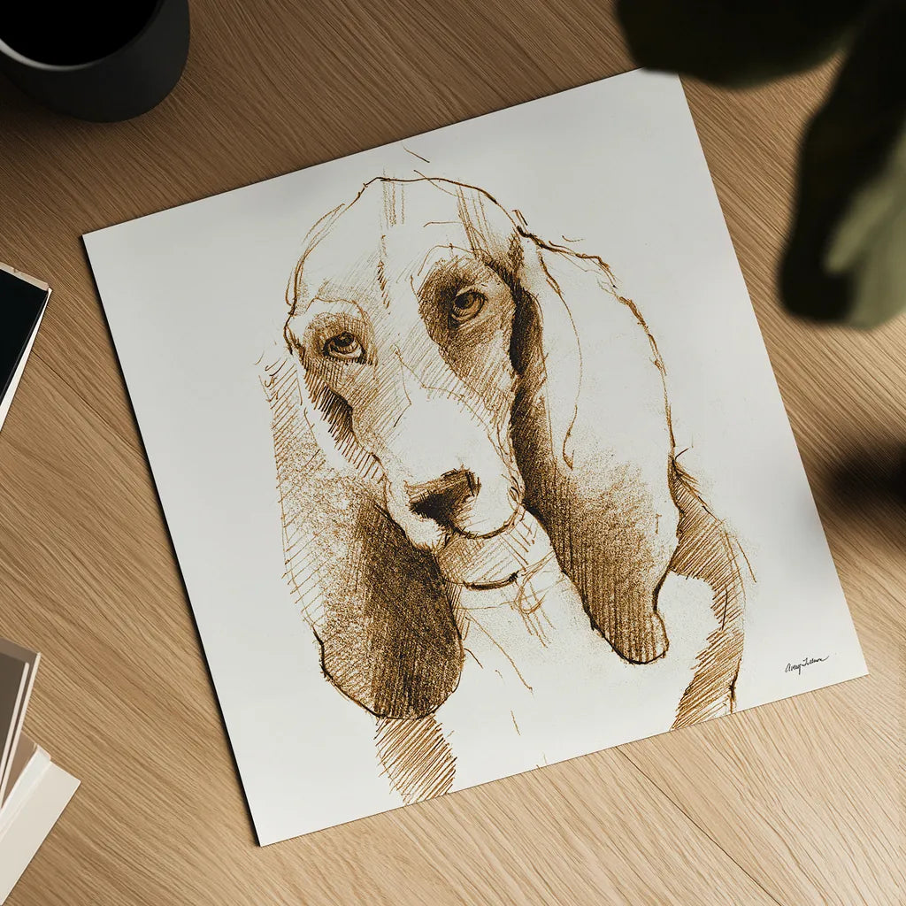 Oberon Brown and Orange by Avery Tillmon. Shown as a detailed flat fine art print, highlighting archival giclee quality. Available as an archival giclee rolled canvas, fine art paper, or poster print. SKU 23912a.