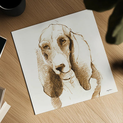 Oberon Brown and Orange by Avery Tillmon. Shown as a detailed flat fine art print, highlighting archival giclee quality. Available as an archival giclee rolled canvas, fine art paper, or poster print. SKU 23912a.