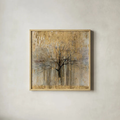 Open Arms Gold Crop by Avery Tillmon. Shown in a natural wood glass frame for a timeless modern aesthetic. Available as an archival giclee rolled canvas, fine art paper, or poster print. SKU 28277a.