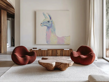 Ophelia Crop by Avery Tillmon. Shown as extra-large giant wall art in a modern living room. Available as an archival giclee rolled canvas, fine art paper, or poster print. SKU 23744a.