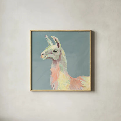 Ophelia on Blue Crop by Avery Tillmon. Shown in a natural wood glass frame for a timeless modern aesthetic. Available as an archival giclee rolled canvas, fine art paper, or poster print. SKU 69165a.