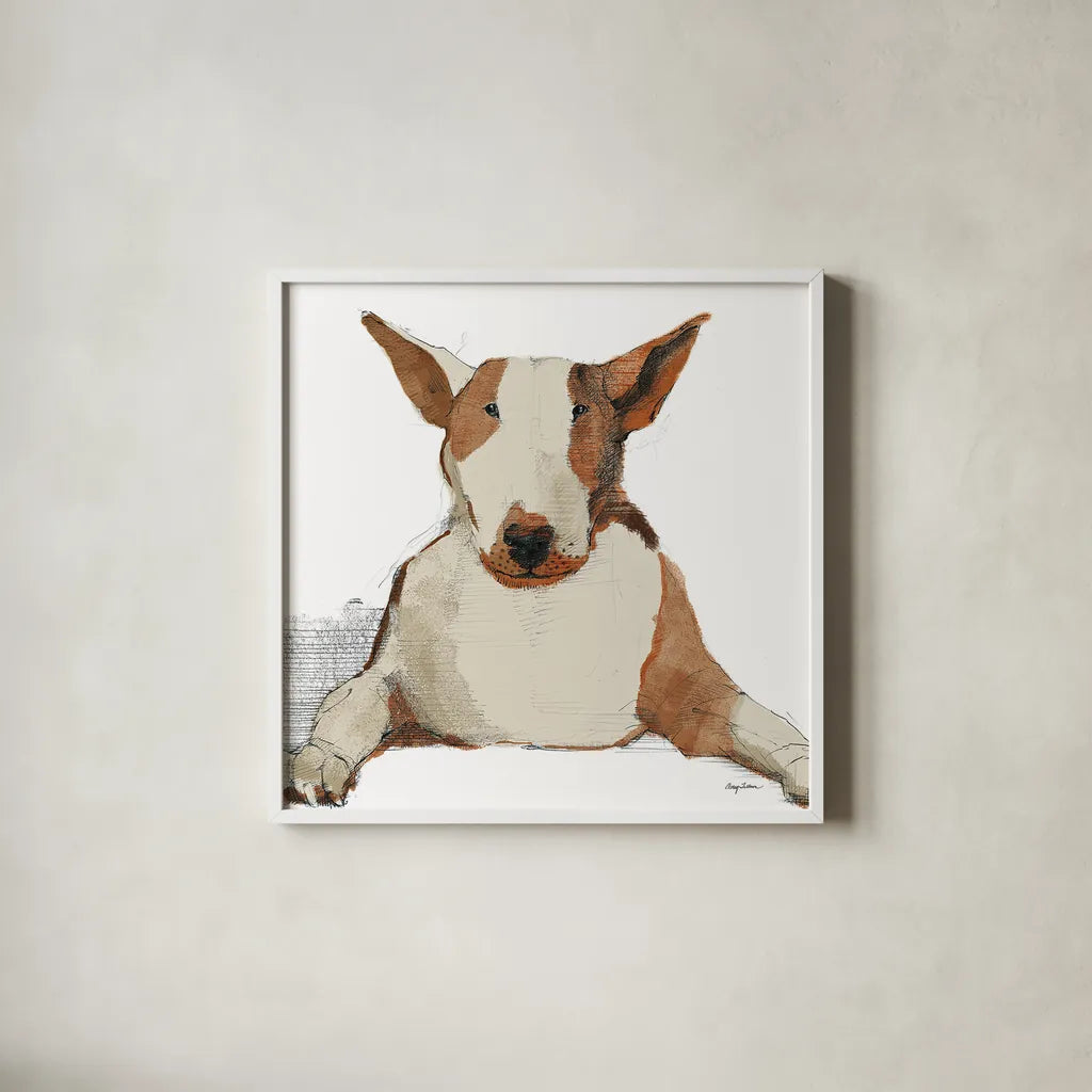 Orpheus Watercolor by Avery Tillmon. Shown in a crisp white glass frame for a clean and minimalist style. Available as an archival giclee rolled canvas, fine art paper, or poster print. SKU 24026a.