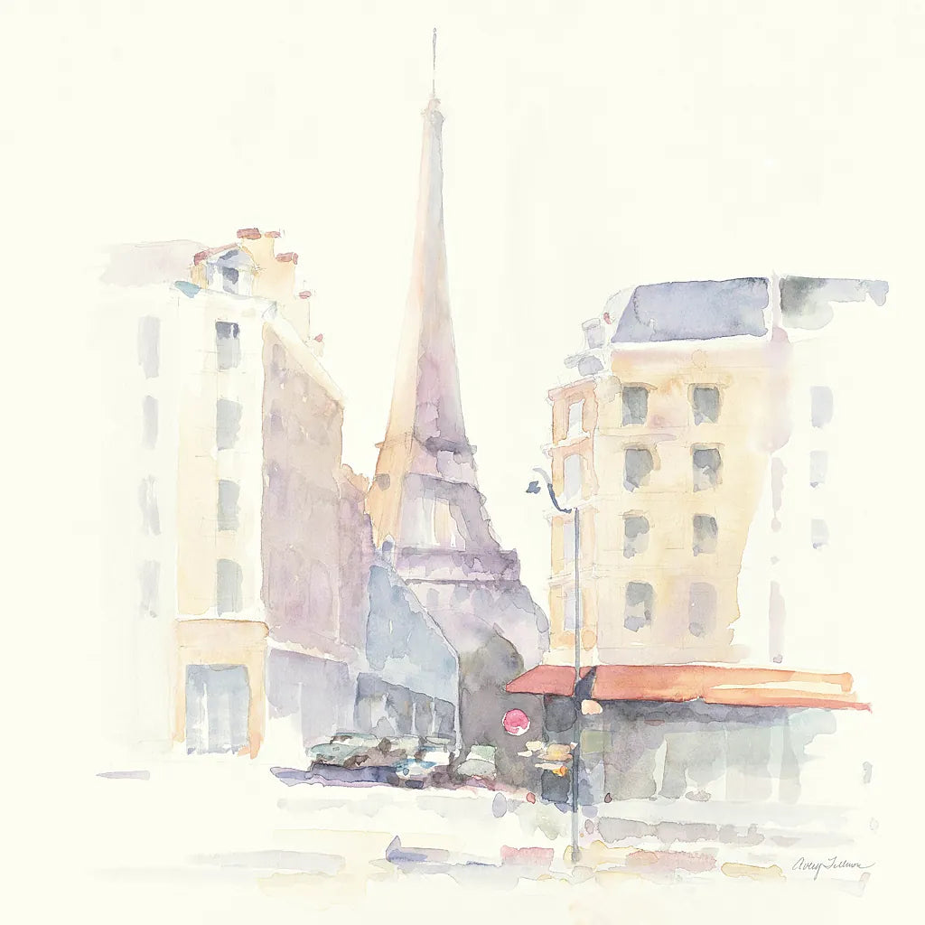 Paris Morning Square by Avery Tillmon. SKU 22193a. Archival Giclee Fine art print for wall decor.