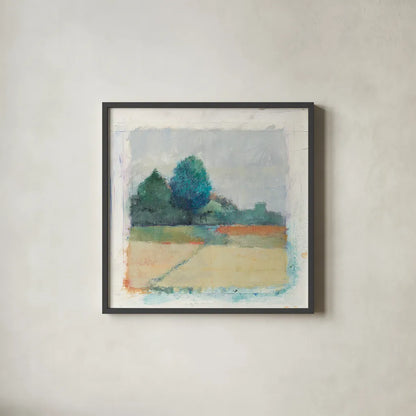 Path through the Field by Avery Tillmon. Shown in a sleek black glass frame for a contemporary gallery look. Available as an archival giclee rolled canvas, fine art paper, or poster print. SKU 26425a.