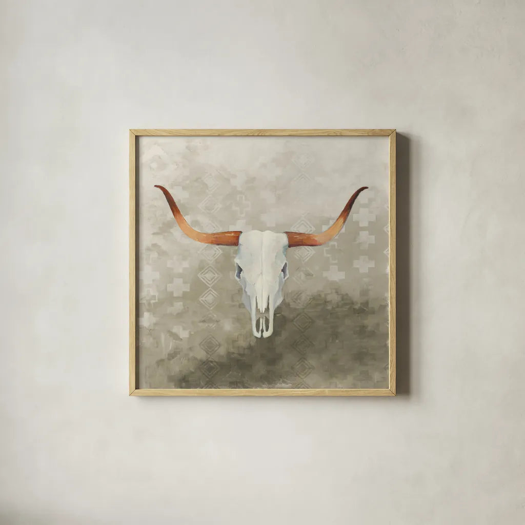 Patterned Echoes by Avery Tillmon. Shown in a natural wood glass frame for a timeless modern aesthetic. Available as an archival giclee rolled canvas, fine art paper, or poster print. SKU 63501a.