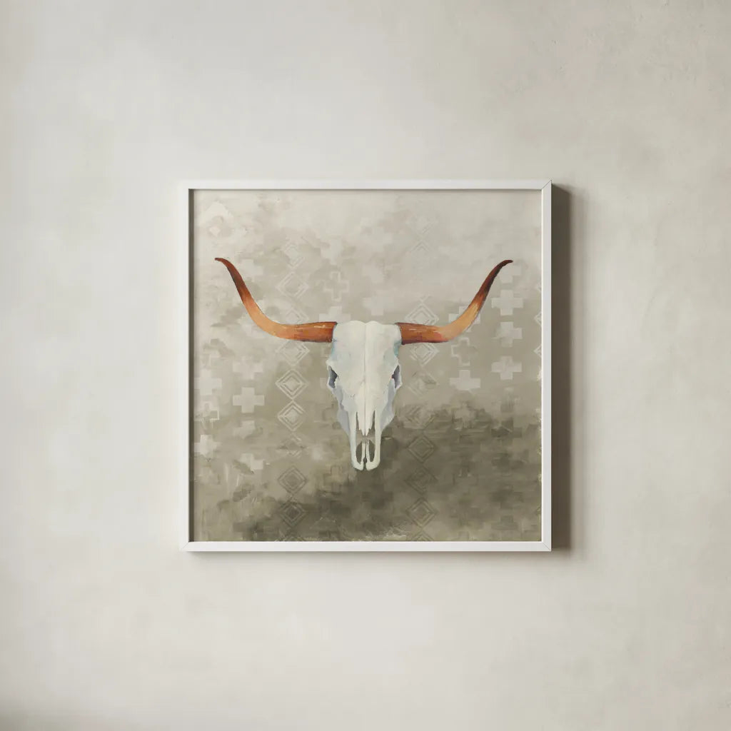 Patterned Echoes by Avery Tillmon. Shown in a crisp white glass frame for a clean and minimalist style. Available as an archival giclee rolled canvas, fine art paper, or poster print. SKU 63501a.