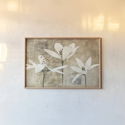 Pencil Floral III by Avery Tillmon. shown as a paper print in a natural frame. Available as a archival giclee rolled canvas, fine art paper, or poster print. SKU 10289i.