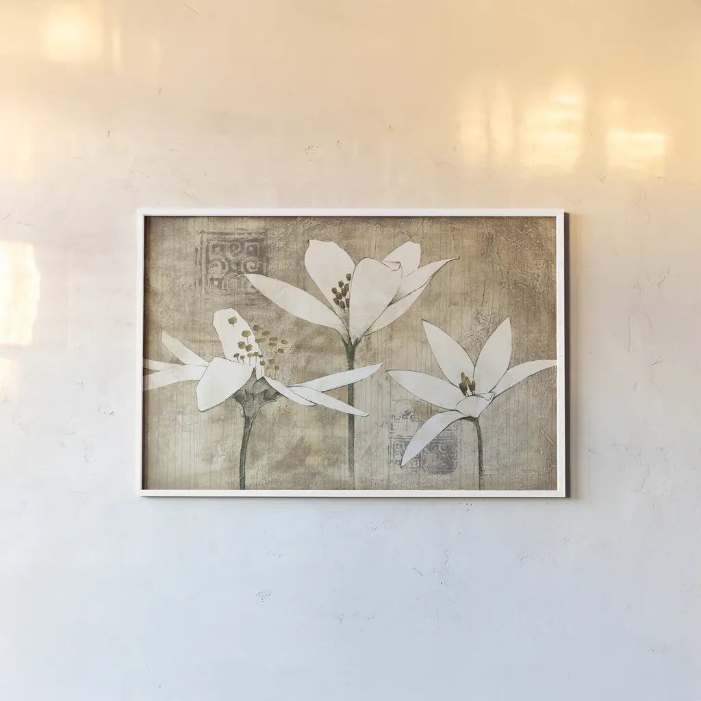 Pencil Floral III by Avery Tillmon. shown as a paper print in a white frame. Available as a archival giclee rolled canvas, fine art paper, or poster print. SKU 10289i.
