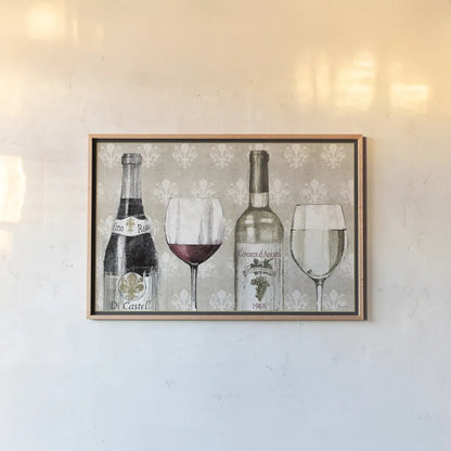 Pencil Wine III by Avery Tillmon. shown as a paper print in a natural frame. Available as a archival giclee rolled canvas, fine art paper, or poster print. SKU 49600i.