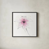 Pink Graphite Flower V by Avery Tillmon. Shown in a sleek black glass frame for a contemporary gallery look. Available as an archival giclee rolled canvas, fine art paper, or poster print. SKU 29756a.