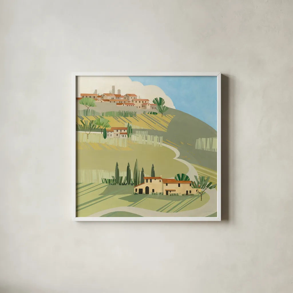 Primavera Crop by Avery Tillmon. Shown in a crisp white glass frame for a clean and minimalist style. Available as an archival giclee rolled canvas, fine art paper, or poster print. SKU 43128a.