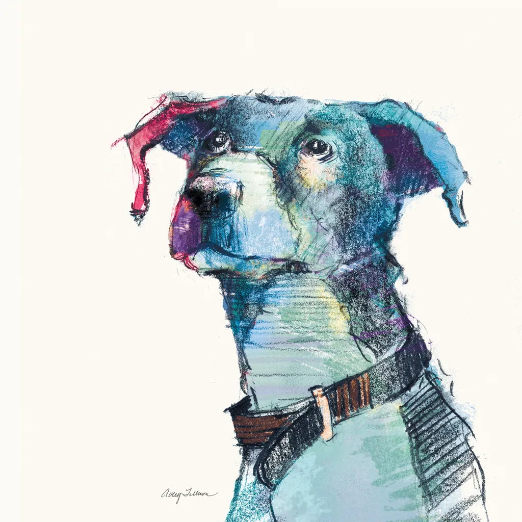 Puck Watercolor Pastel by Avery Tillmon. SKU 54619a. Archival Giclee Fine art print for wall decor.