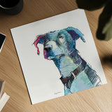 Puck Watercolor Pastel by Avery Tillmon. Shown as a detailed flat fine art print, highlighting archival giclee quality. Available as an archival giclee rolled canvas, fine art paper, or poster print. SKU 54619a.