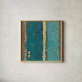 Quietude II by Avery Tillmon. Shown in a natural wood glass frame for a timeless modern aesthetic. Available as an archival giclee rolled canvas, fine art paper, or poster print. SKU 8898a.
