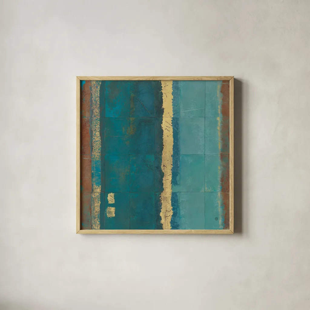 Quietude II by Avery Tillmon. Shown in a natural wood glass frame for a timeless modern aesthetic. Available as an archival giclee rolled canvas, fine art paper, or poster print. SKU 8898a.