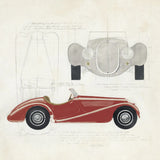 Roadster I Red Car by Avery Tillmon. SKU 53125a. Archival Giclee Fine art print for wall decor.