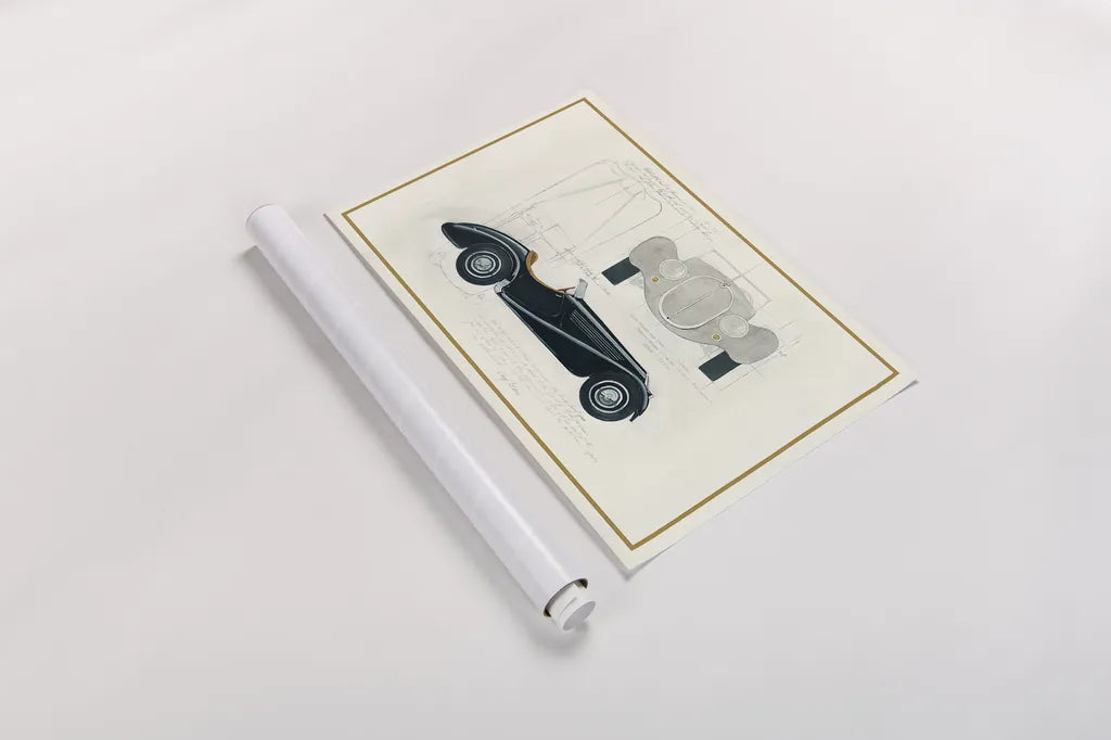 Roadster I v2 by Avery Tillmon. shown as a rolled paper print. Available as archival giclee rolled canvas, fine art paper, or poster print. SKU 49692i.