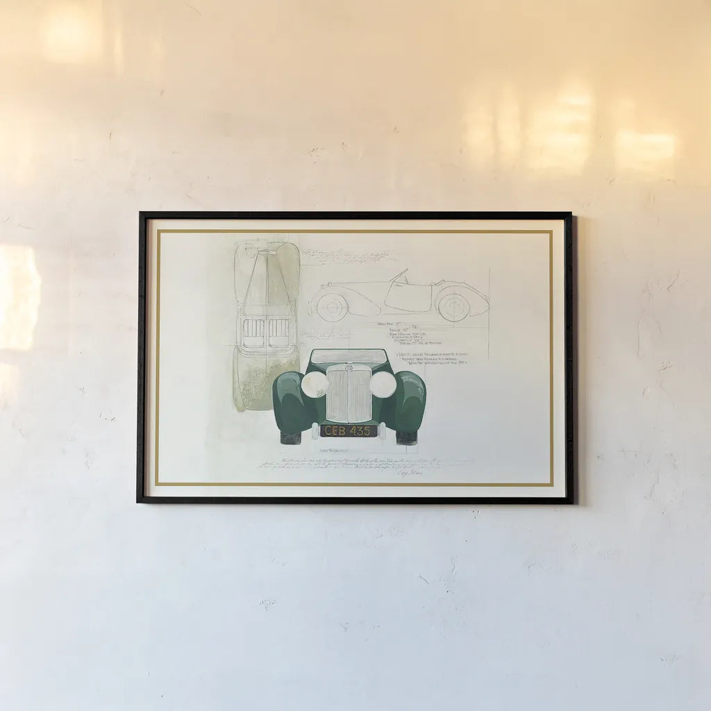 Roadster II v2 by Avery Tillmon. shown as a paper print in a black flame. Available as a archival giclee rolled canvas, fine art paper, or poster print. SKU 49693i.