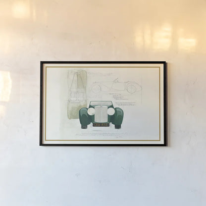 Roadster II v2 by Avery Tillmon. shown as a paper print in a black flame. Available as a archival giclee rolled canvas, fine art paper, or poster print. SKU 49693i.