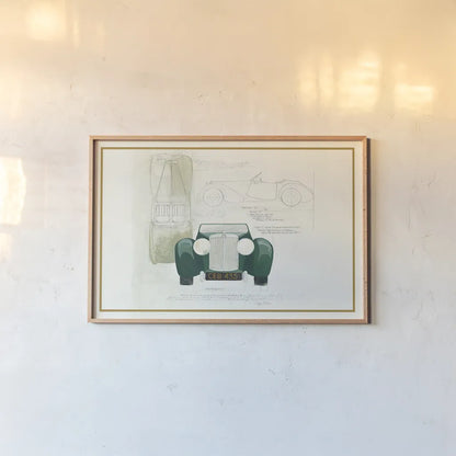 Roadster II v2 by Avery Tillmon. shown as a paper print in a natural frame. Available as a archival giclee rolled canvas, fine art paper, or poster print. SKU 49693i.