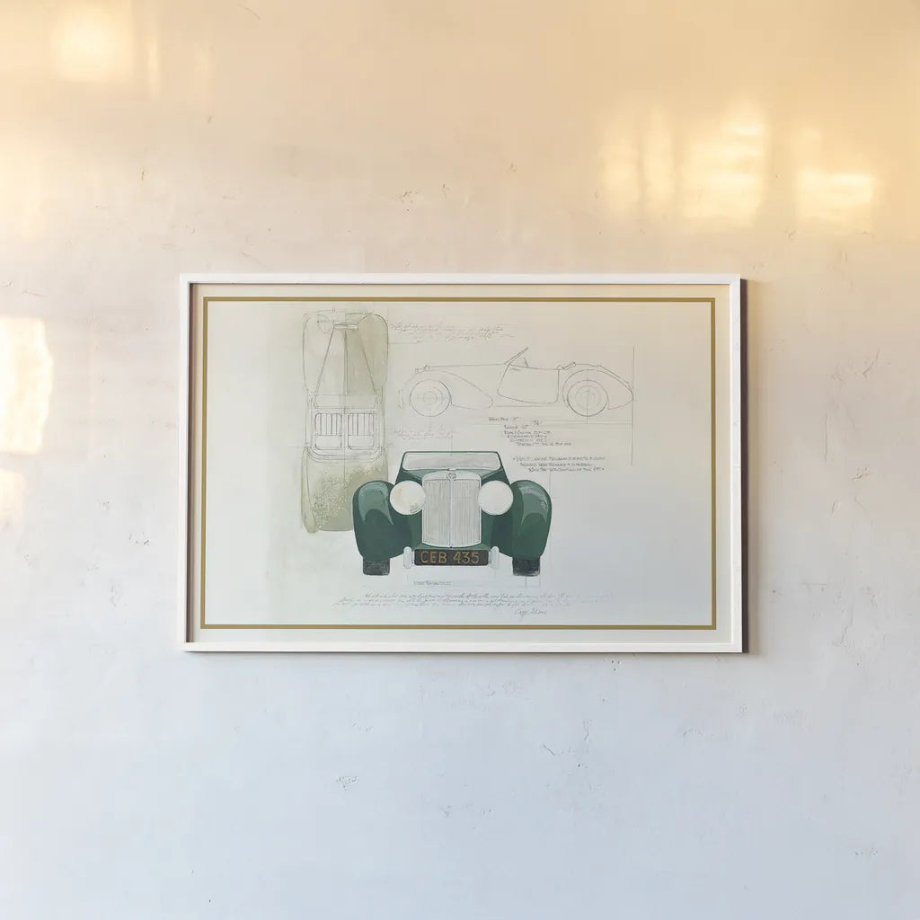 Roadster II v2 by Avery Tillmon. shown as a paper print in a white frame. Available as a archival giclee rolled canvas, fine art paper, or poster print. SKU 49693i.