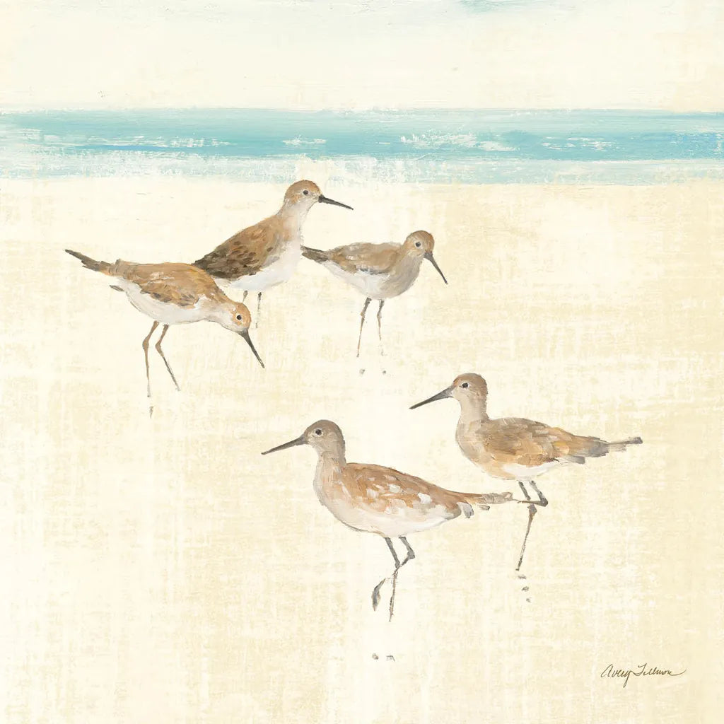 Sandpipers Square I by Avery Tillmon. SKU 11832a. Archival Giclee Fine art print for wall decor.