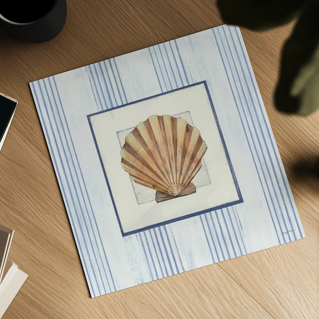 Sanibel Shell I by Avery Tillmon. Shown as a detailed flat fine art print, highlighting archival giclee quality. Available as an archival giclee rolled canvas, fine art paper, or poster print. SKU 8912a.