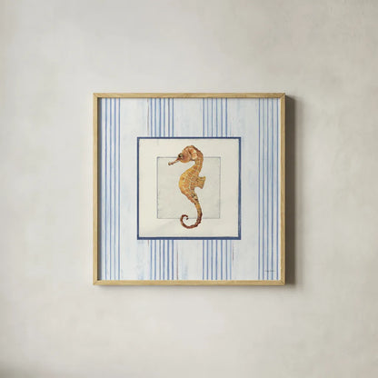 Sanibel Shell IV by Avery Tillmon. Shown in a natural wood glass frame for a timeless modern aesthetic. Available as an archival giclee rolled canvas, fine art paper, or poster print. SKU 8915a.