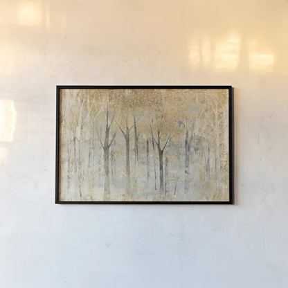 Seasons End Gold by Avery Tillmon. shown as a paper print in a black flame. Available as a archival giclee rolled canvas, fine art paper, or poster print. SKU 28276i.