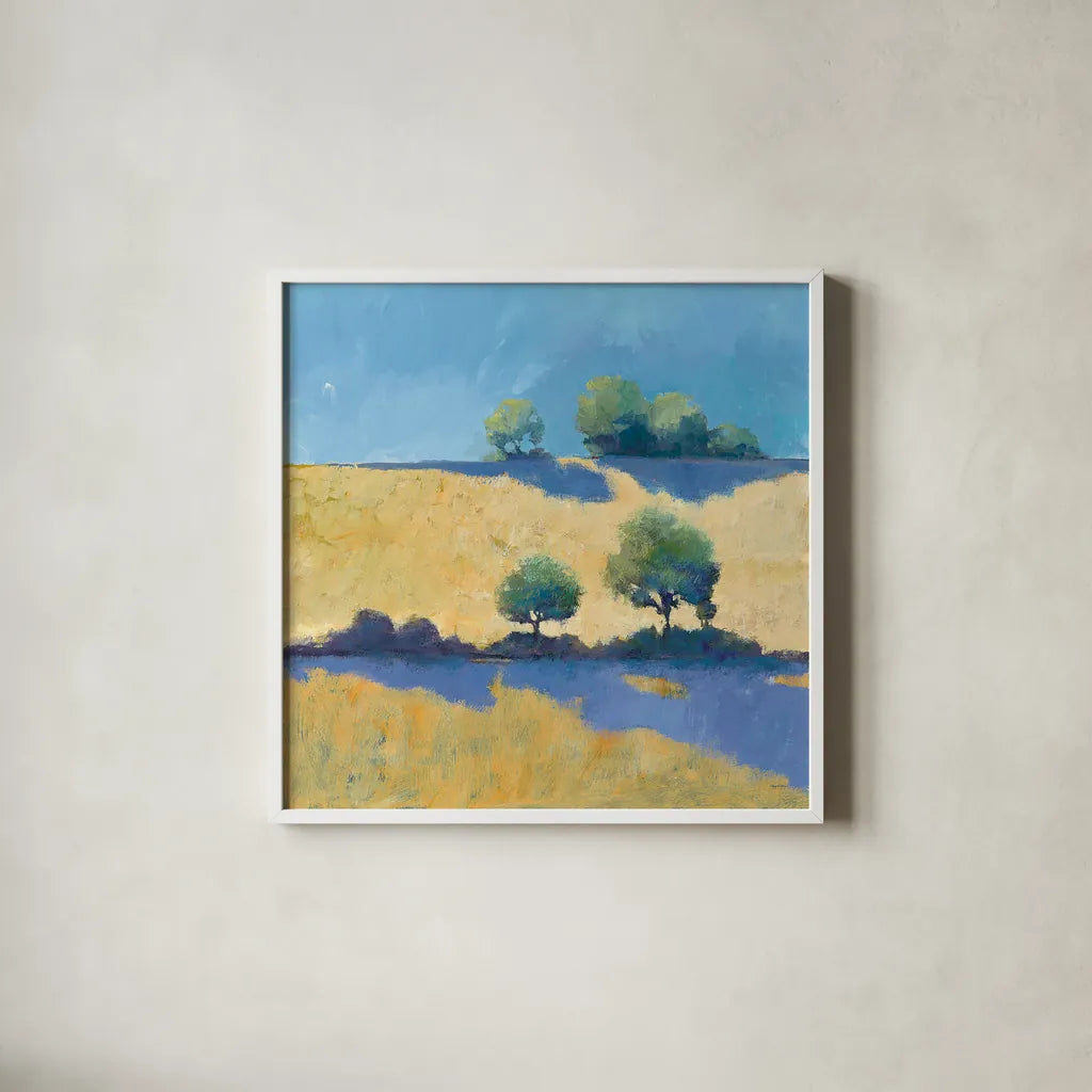 Shadows by Avery Tillmon. Shown in a crisp white glass frame for a clean and minimalist style. Available as an archival giclee rolled canvas, fine art paper, or poster print. SKU 26424a.