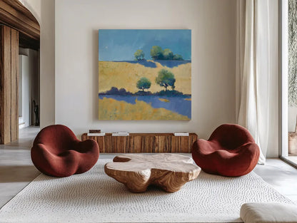 Shadows by Avery Tillmon. Shown as extra-large giant wall art in a modern living room. Available as an archival giclee rolled canvas, fine art paper, or poster print. SKU 26424a.