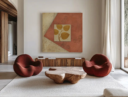 Silk I by Avery Tillmon. Shown as extra-large giant wall art in a modern living room. Available as an archival giclee rolled canvas, fine art paper, or poster print. SKU 8590a.