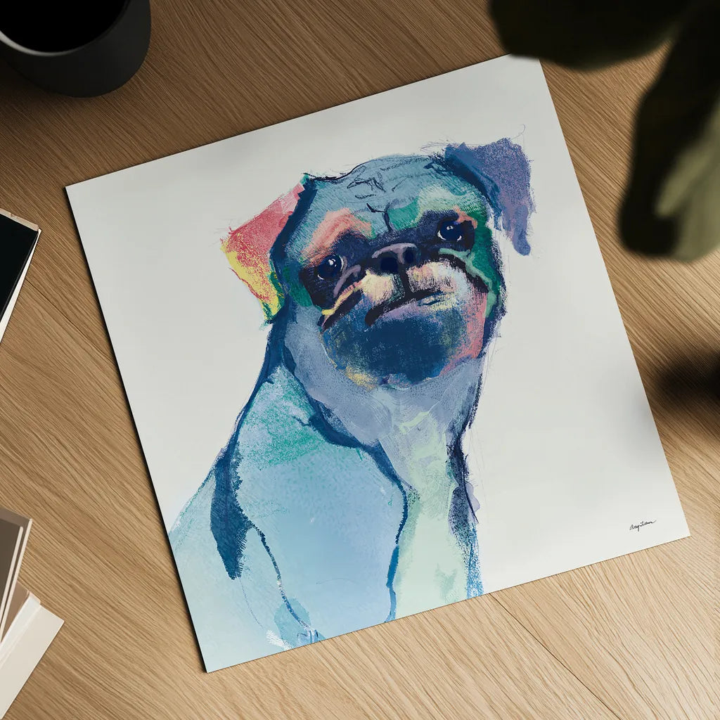 Snug Watercolor Pastel by Avery Tillmon. Shown as a detailed flat fine art print, highlighting archival giclee quality. Available as an archival giclee rolled canvas, fine art paper, or poster print. SKU 30459a.