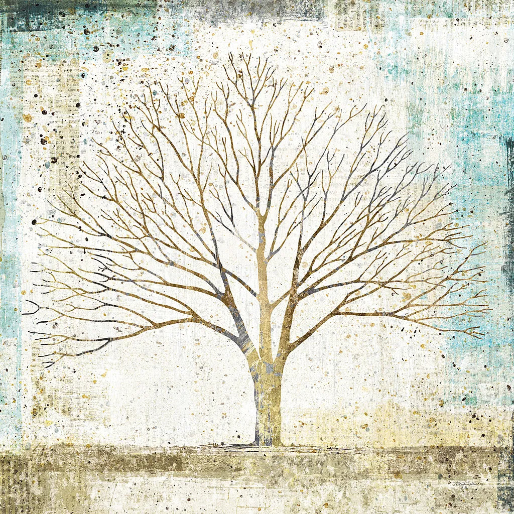 Solitary Tree Collage by Avery Tillmon. SKU 17025a. Archival Giclee Fine art print for wall decor.