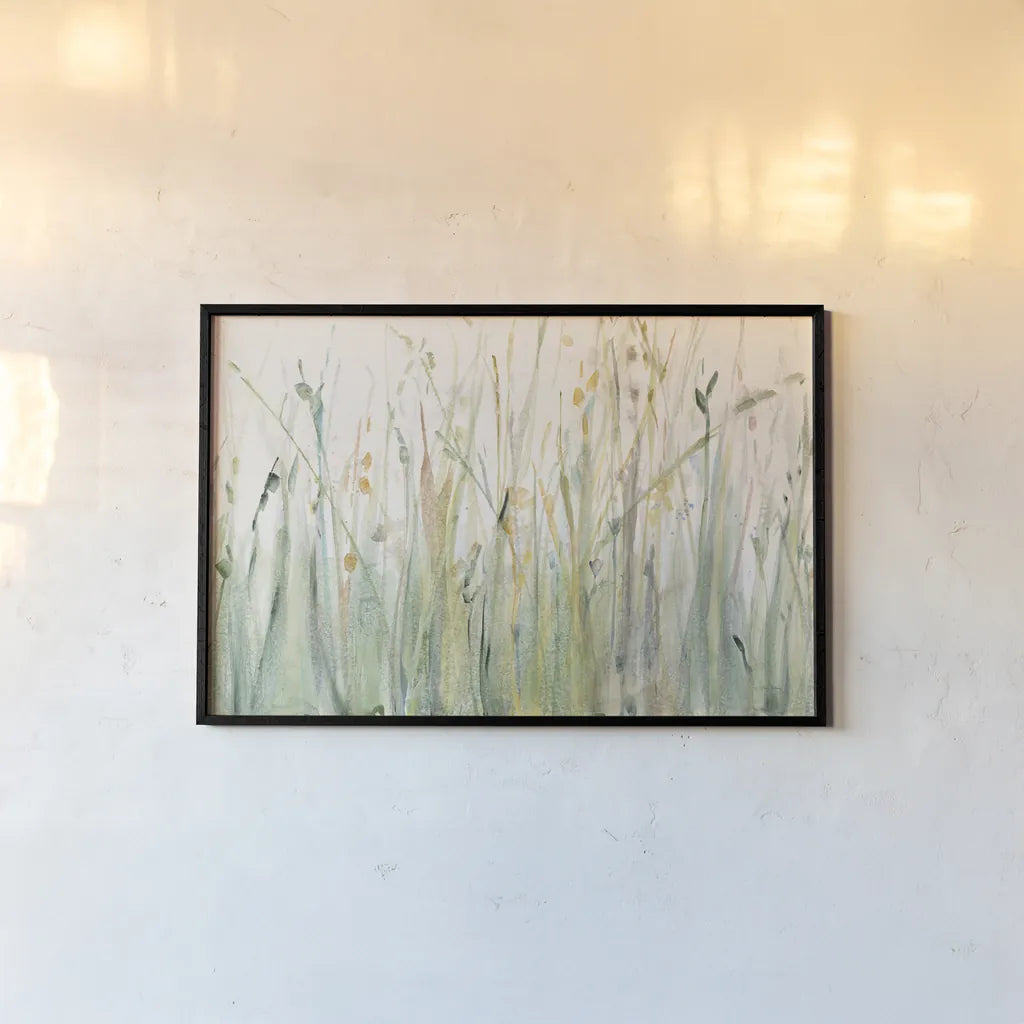 Spring Grasses I by Avery Tillmon. shown as a paper print in a black flame. Available as a archival giclee rolled canvas, fine art paper, or poster print. SKU 28631i.