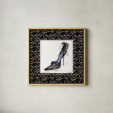Steppin Out II Purple by Avery Tillmon. Shown in a natural wood glass frame for a timeless modern aesthetic. Available as an archival giclee rolled canvas, fine art paper, or poster print. SKU 49771a.