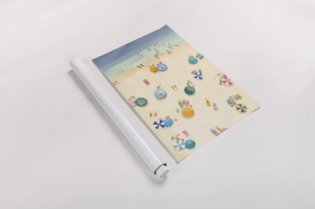 Summer Beach Fun II Bright by Avery Tillmon. shown as a rolled paper print. Available as archival giclee rolled canvas, fine art paper, or poster print. SKU 69197h.
