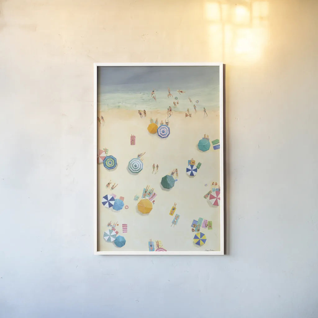 Summer Beach Fun II Bright by Avery Tillmon. shown as a paper print in a white frame. Available as a archival giclee rolled canvas, fine art paper, or poster print. SKU 69197h.