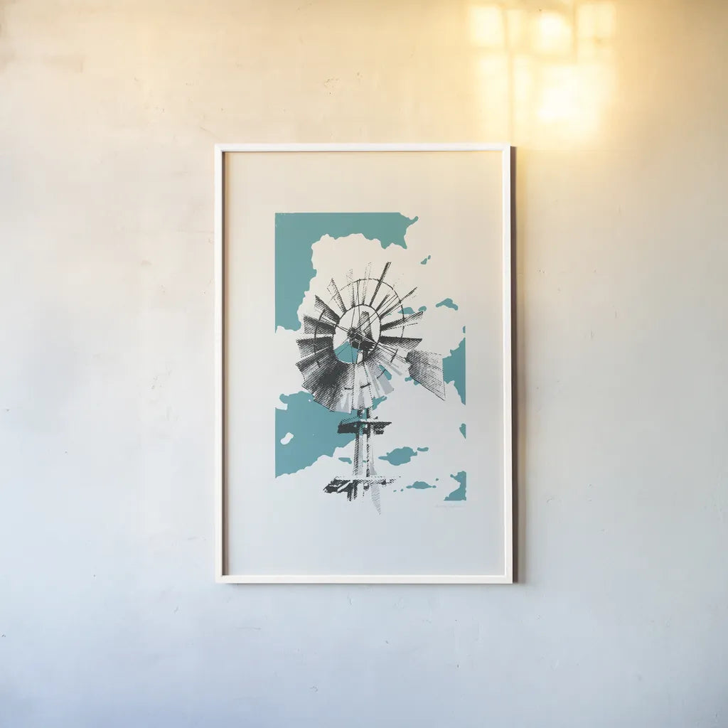 Texas Wind by Avery Tillmon. shown as a paper print in a white frame. Available as a archival giclee rolled canvas, fine art paper, or poster print. SKU 56283h.
