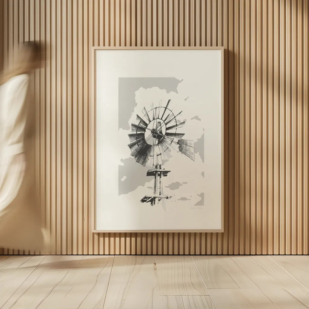 Texas Wind Neutral by Avery Tillmon. shown as over sized large wall art. Available as an archival giclee rolled canvas, fine art paper, or poster print. SKU 70453h.