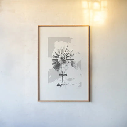 Texas Wind Neutral by Avery Tillmon. shown as a paper print in a natural frame. Available as a archival giclee rolled canvas, fine art paper, or poster print. SKU 70453h.