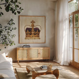 The Majestys Crown I Light by Avery Tillmon. Shown in a natural wood frame in a cozy modern living room. Available as an archival giclee rolled canvas, fine art paper, or poster print. SKU 73940a.