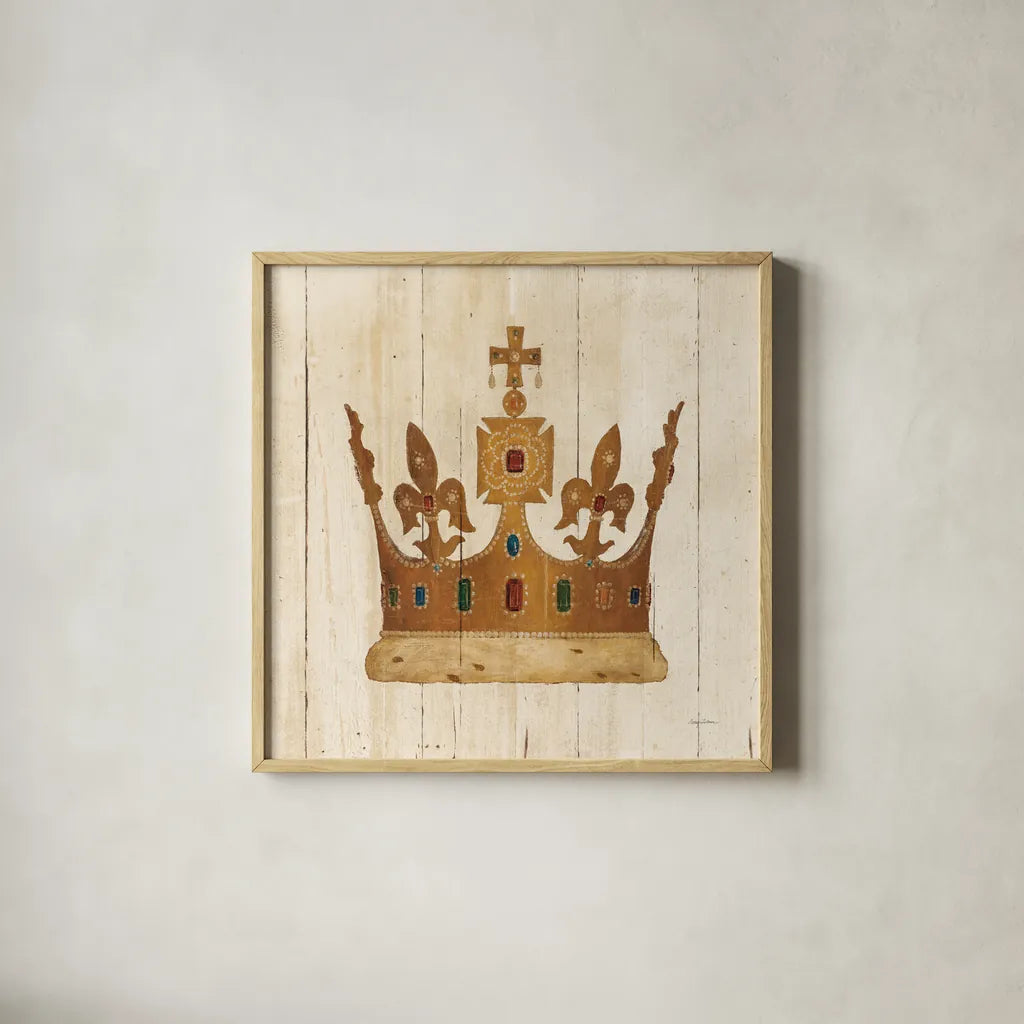 The Majestys Crown II Light by Avery Tillmon. Shown in a natural wood glass frame for a timeless modern aesthetic. Available as an archival giclee rolled canvas, fine art paper, or poster print. SKU 73941a.