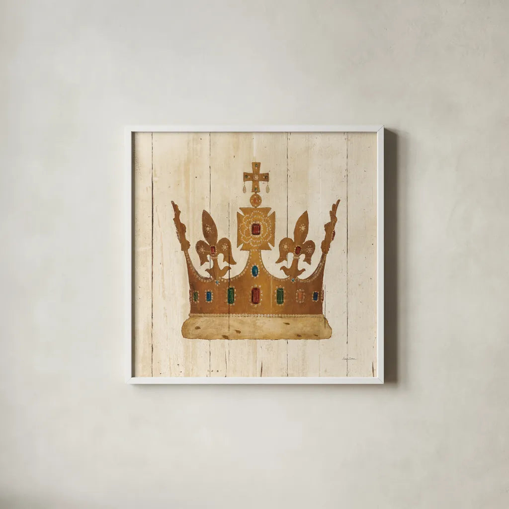 The Majestys Crown II Light by Avery Tillmon. Shown in a crisp white glass frame for a clean and minimalist style. Available as an archival giclee rolled canvas, fine art paper, or poster print. SKU 73941a.