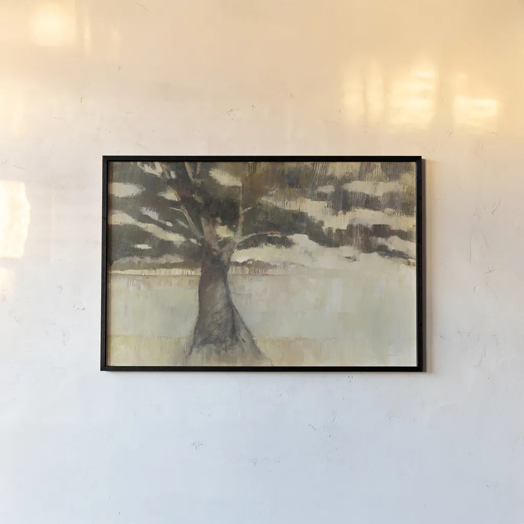 Tree at the Meadows Edge by Avery Tillmon. shown as a paper print in a black flame. Available as a archival giclee rolled canvas, fine art paper, or poster print. SKU 36217i.