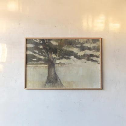 Tree at the Meadows Edge by Avery Tillmon. shown as a paper print in a natural frame. Available as a archival giclee rolled canvas, fine art paper, or poster print. SKU 36217i.