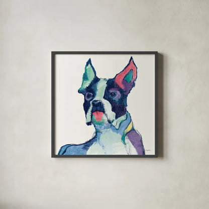 Ulysses Watercolor Pastel by Avery Tillmon. Shown in a sleek black glass frame for a contemporary gallery look. Available as an archival giclee rolled canvas, fine art paper, or poster print. SKU 30460a.