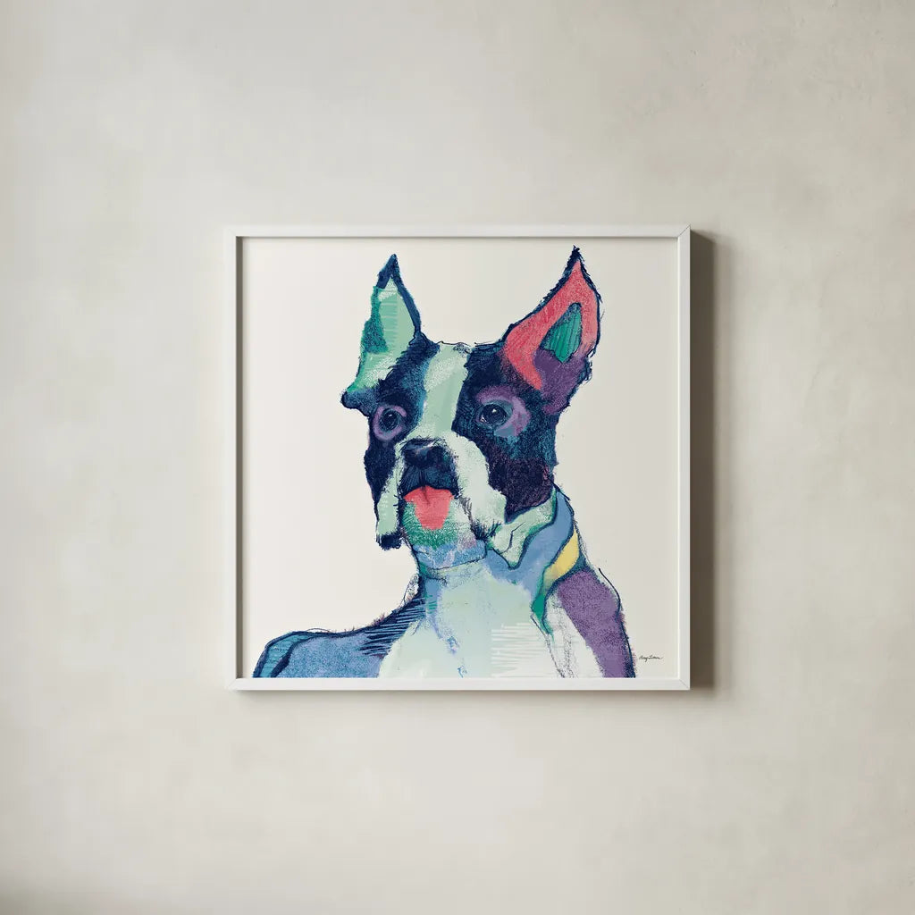 Ulysses Watercolor Pastel by Avery Tillmon. Shown in a crisp white glass frame for a clean and minimalist style. Available as an archival giclee rolled canvas, fine art paper, or poster print. SKU 30460a.